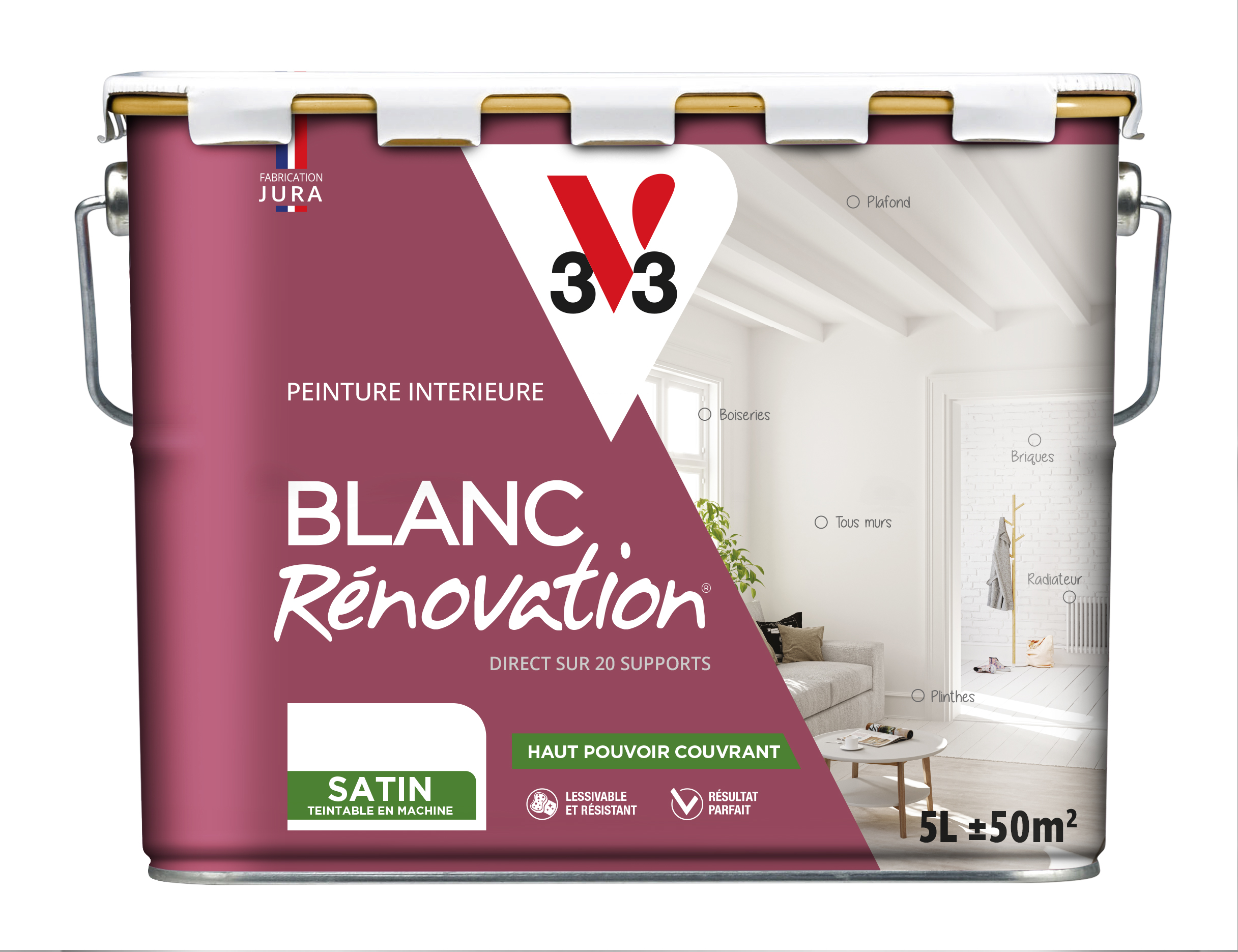 PEINTURE BLANC RENOVATION SATIN 5 L